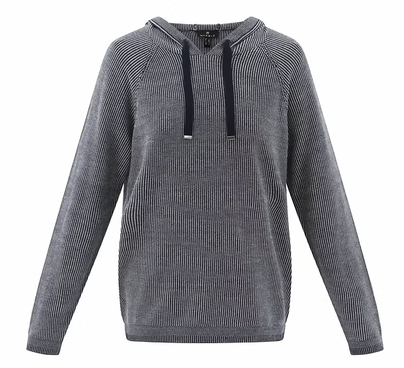 Long Sleeved Knitted Hoodie - 7883