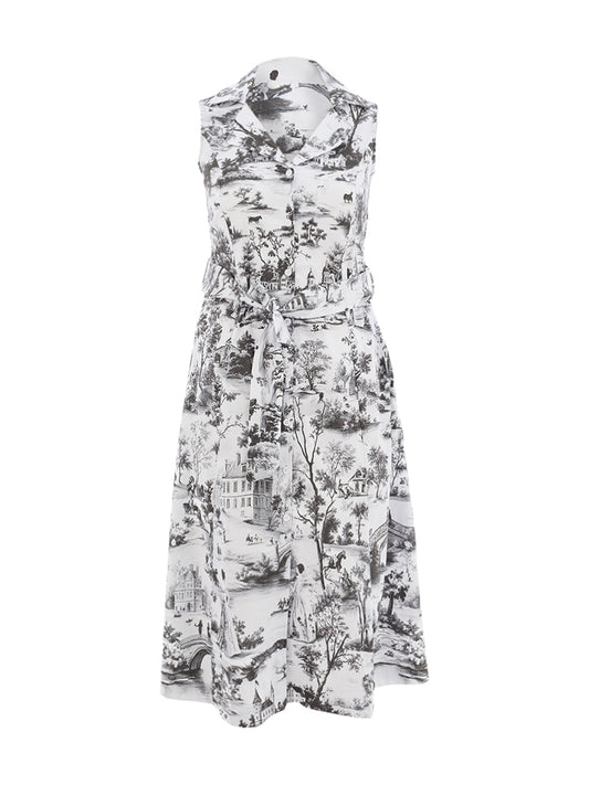 Dolcezza | Sleeveless Shirt Dress Printed | 26112