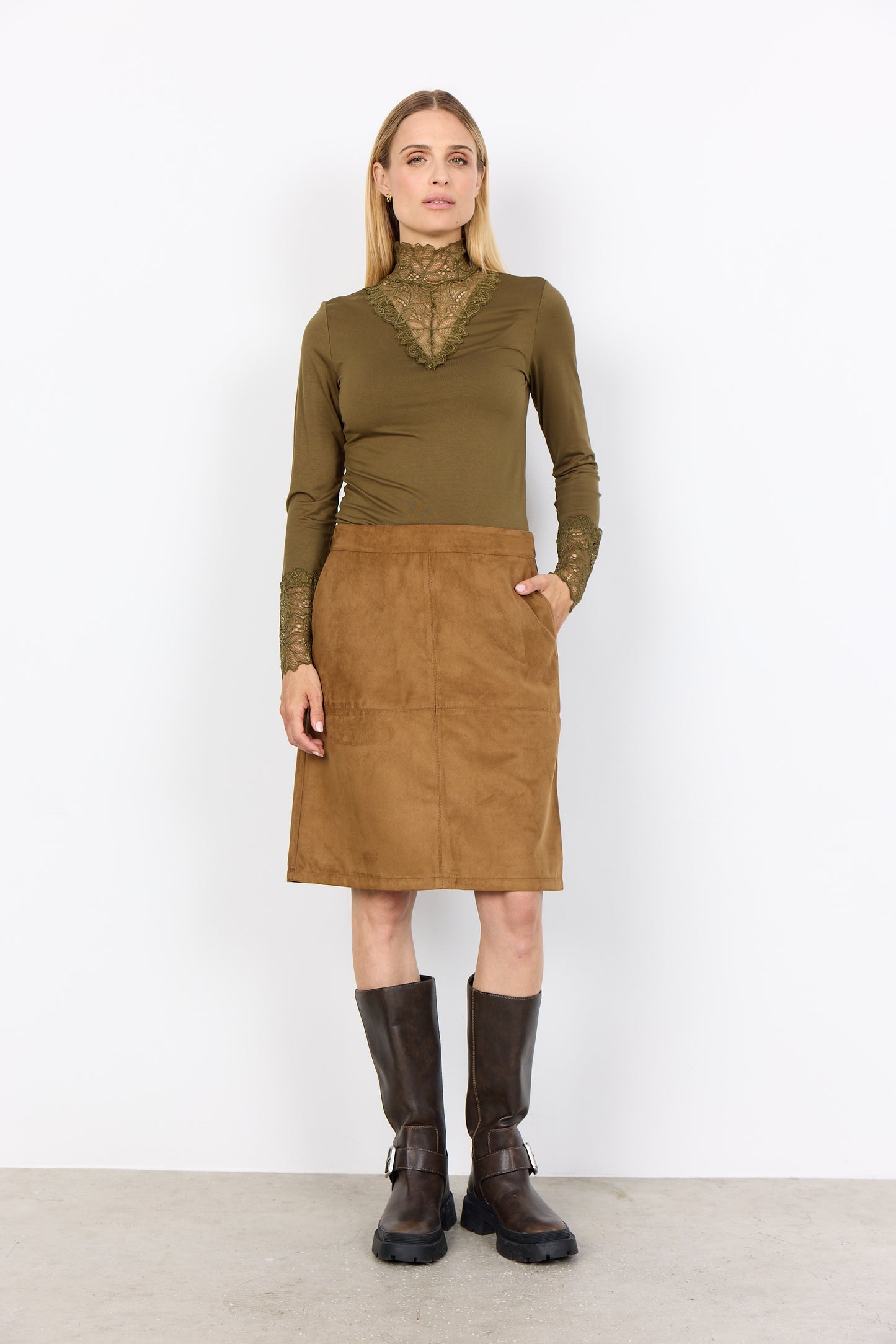 Soya Concept | Faux Suede Skirt | SC VESNA 3
