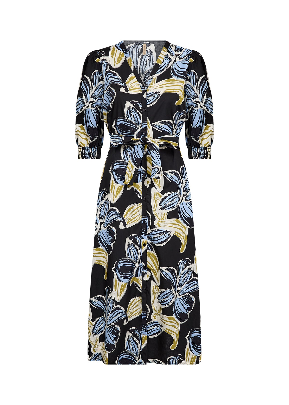 Soya Concept | Short Sleeved Printed Wrap Dress | SC-Caralina 4