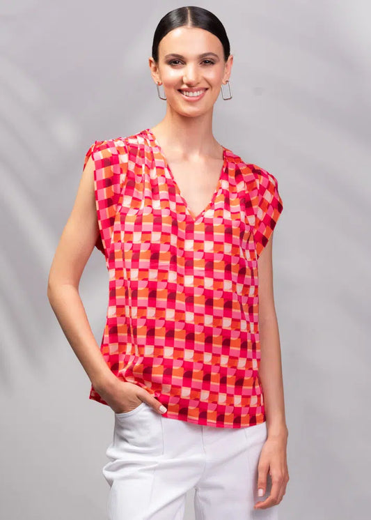 Alison Sheri | Short Sleeved Blouse | A45145