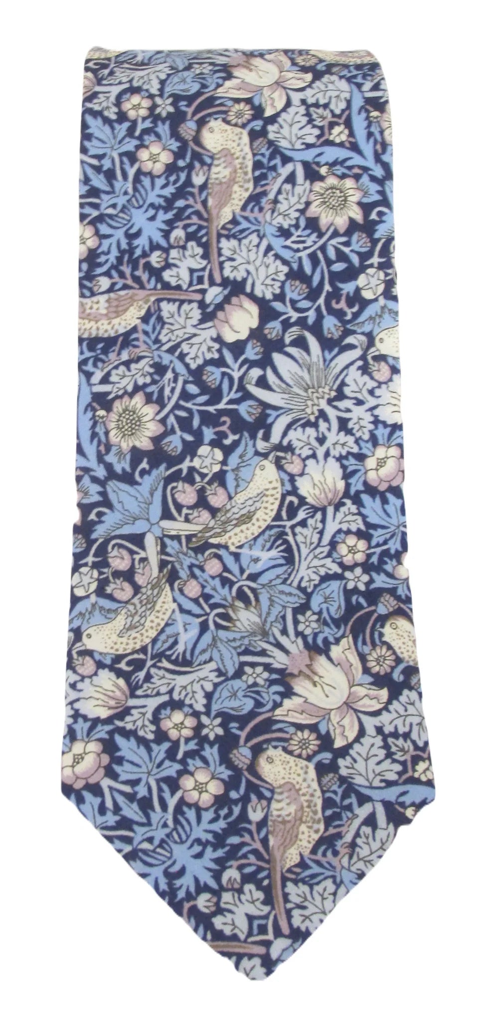 Liberty Print | Strawberry Thief Blue Cotton Tie Made with Liberty Fabric